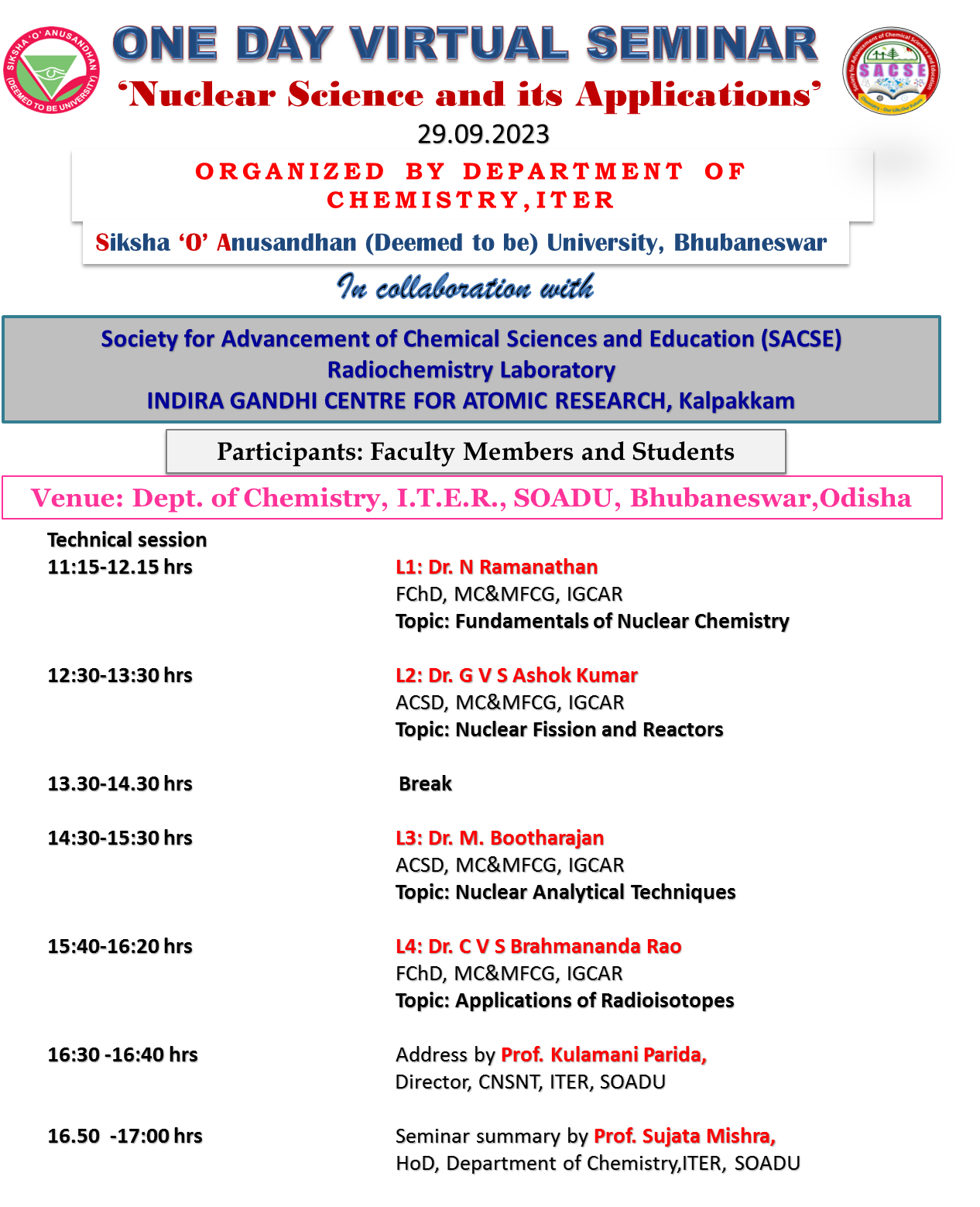 Siksha 'O' Anusandhan Online Program organized by ITER, Bhubaneswar Odisha